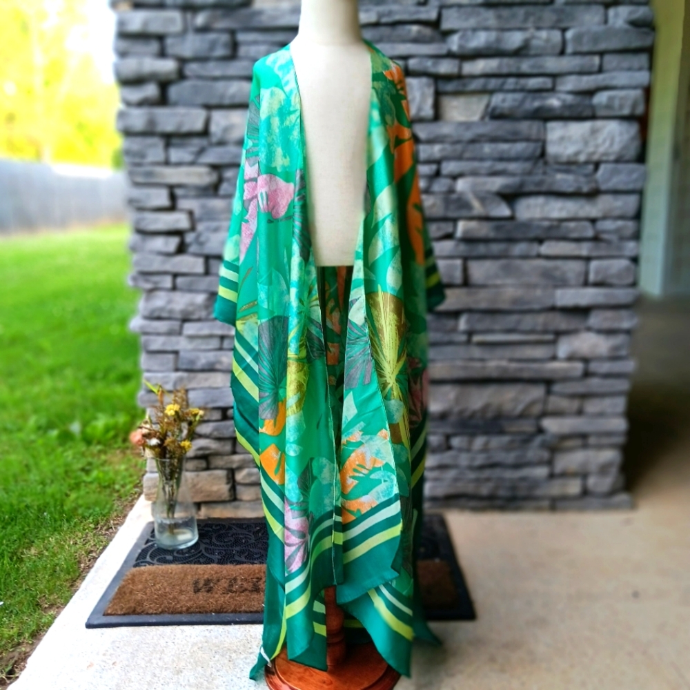 Floral Green Kimono
